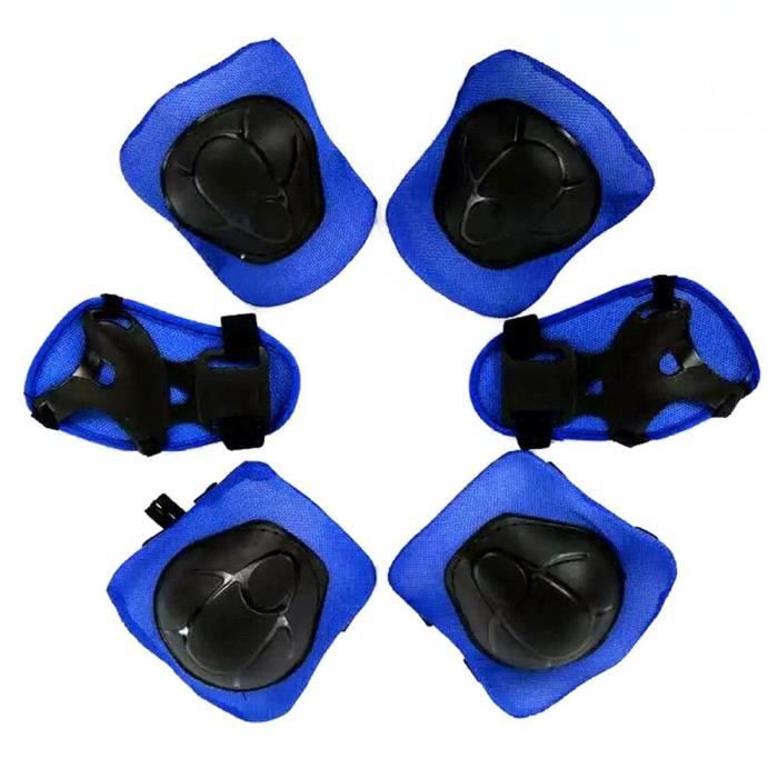 PROTEGE-CHEVILLES - CHEVILLERE,Enfants genouillères coudières protège poignets équipement de protection ensemble pour - Type Bleu #B