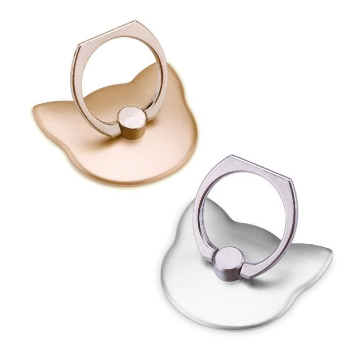 2pcs Téléphone bague support Grip support ring Support de support de bureau pour Tous les téléphones portables / GPS / tablettes
