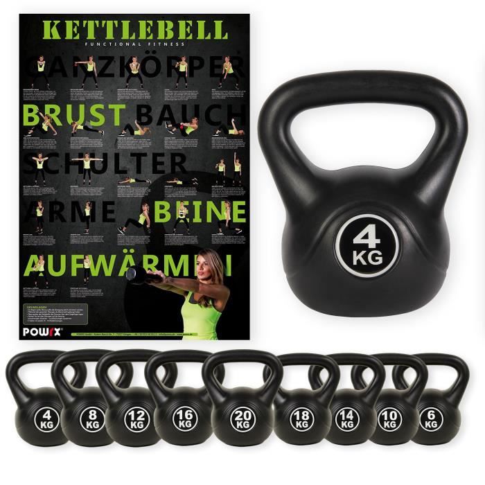 Kettlebell revêtement vinyle de 4 kg à 20 kg (6 kg)