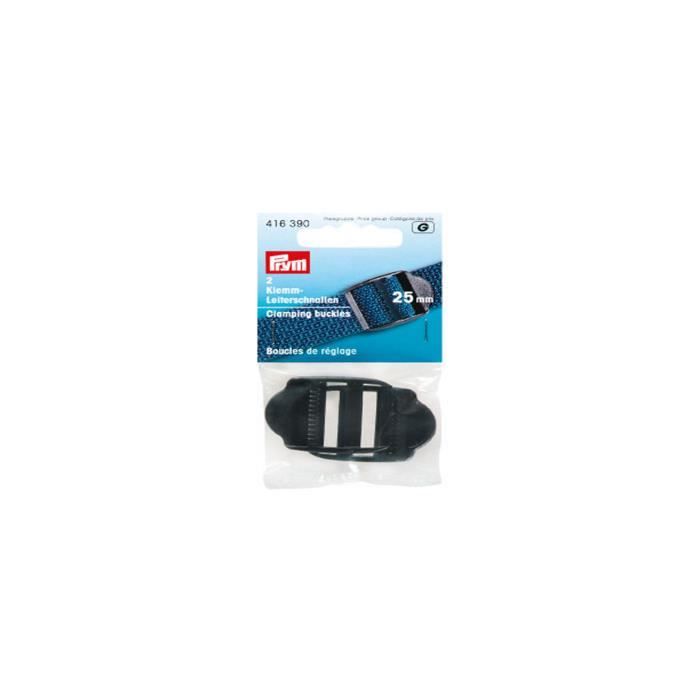 PRYM Boucle de Réglage Plastique 25 mm Noir