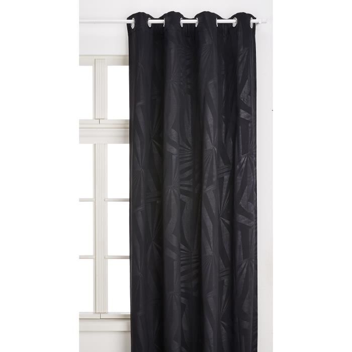 Style Decor 2110.BR Oxford Panneau Rideau à Œillets Occultant Noir 1 x 140 x 240 cm