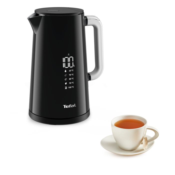 TEFAL KO850810 Smart'n Light Bouilloire électrique, 1,7 L, Écran numérique, 5 températures, Maintien au chaud 30 min, Intérieur inox