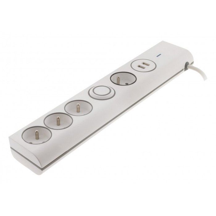 Bloc multiprise parafoudre 4 prises 16A + 2 USB - Thomson