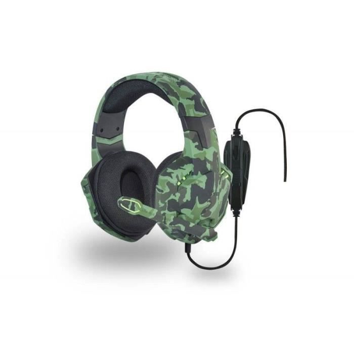 T'nB ELYTE FALCON Casque stéréo GAMING avec micro pour PC, Mac et PS4 Design Camouflage
