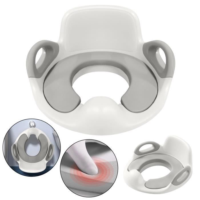 YUENFONG Réducteur de Toilette, Siège de toilette Pliable pour Enfant, Kids Toilet Seat pour pot de toilette, Blanc + gris