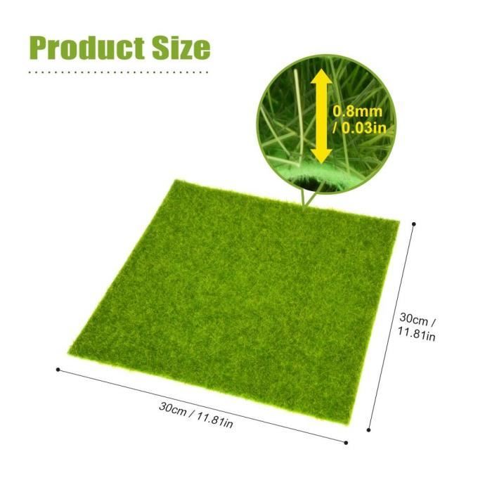 Artificielle Herbe Tapis Plastique Pelouse Grass Gazon Micro Ornement Paysage(30*30cm)--Rose Vie