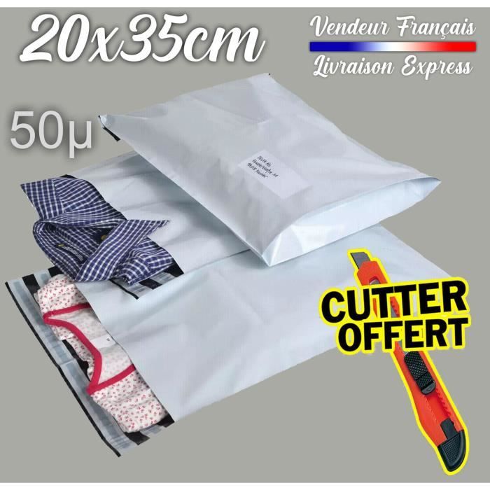 100 Pochettes D'Expédition 25x35cm - Imperméables Opaques - Bande Autocollante - Pour Vinted