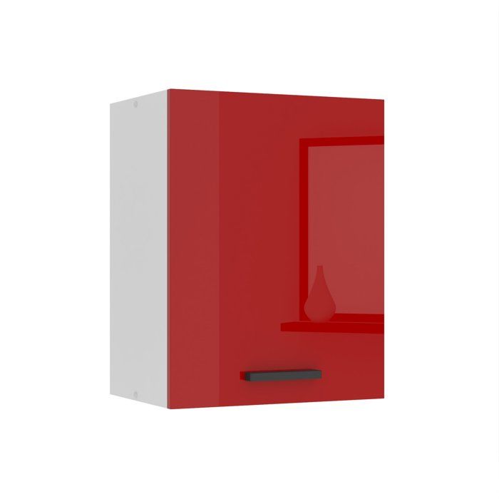 Meuble haut - BELINI - SG45 - Armoire murale - Rouge très brillant - 1 porte - 29 6x45x58 cm