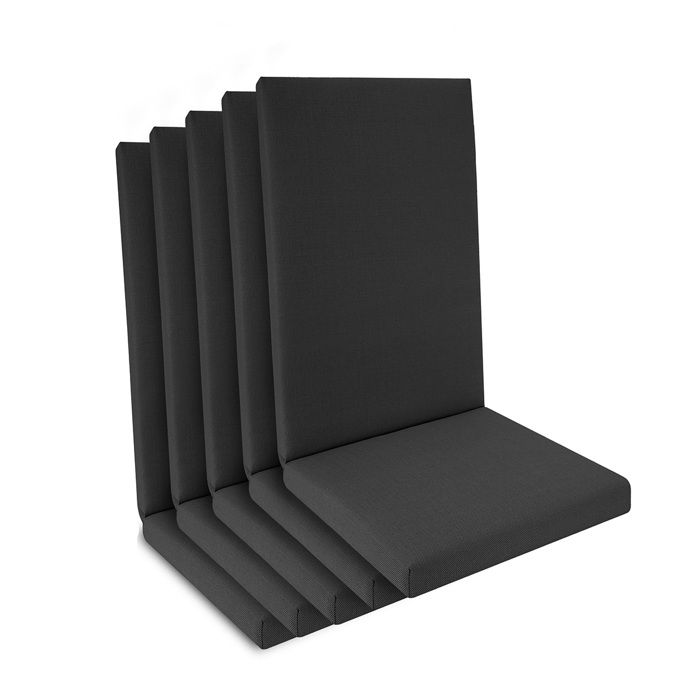 Lot de 5 coussins imperméables pour fauteuils à dossier haut 100 x 50 x 5 5 cm anthracite Lot de 5 coussins imperméables pour fauteuils à dossier haut 100 x 50 x 5 5 cm anthracite