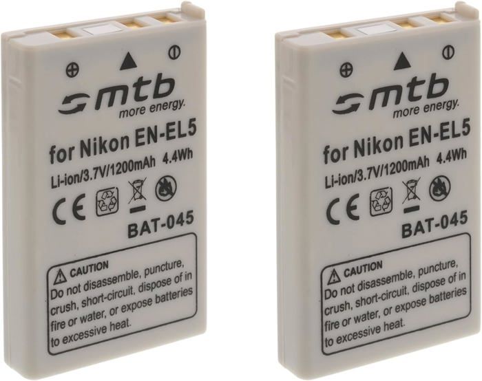 2X Batterie en-EL5 pour Nikon Coolpix P80, P90, P100, P500, P510, P5000... Voir liste!
