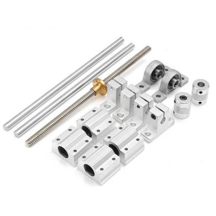 15 pieces/ensemble 400mm boitiers de roulement de guidage daxe optique jeu de vis de Support darbre de Rail lineairemodele:Argen