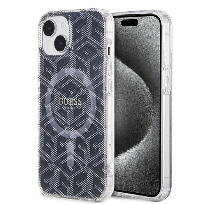 Guess Coque IML GCube MagSafe pour iPhone 15 Noir - vue 4