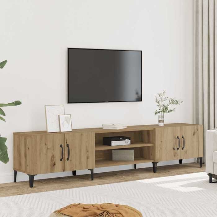 vidaXL Meuble TV chêne artisanal 180x315x40 cm bois dingénierie 857144
