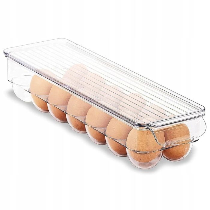 Boîte à œufs - ORION - 36x105x85cm - Couvercle inclus - Récipient pour 14 œufs - Plastique transparent