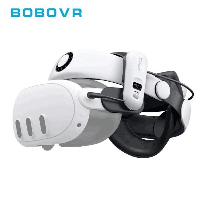 BOBOVR S3Pro Bandeau Batterie Ventilateur frontal ajustable à 100 niveaux / Batterie magnétique 10000 mAh avec- pour Meta quest3/3S