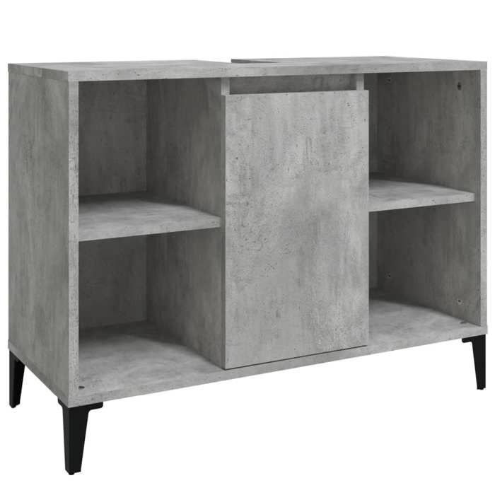 315476& Meuble dévier - Haut de gamme - Meuble sous lavabo gris béton 80x33x60 cm - Bois - Panneaux de particules