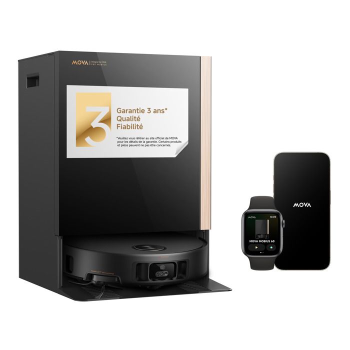 Robot Aspirateur - MOVA - MOBIUS 60 - 30 000 Pa - Navigation FlexScope - Système MopSwap