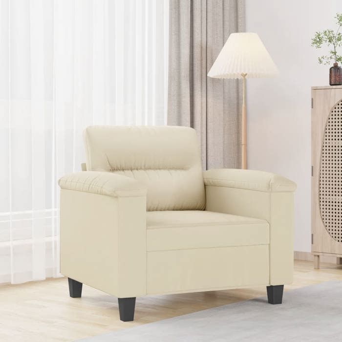Fauteuil en similicuir - vidaXL - Crème - 60 cm - 90x77x80 cm - Cadre en métal - Rembourrage confortable