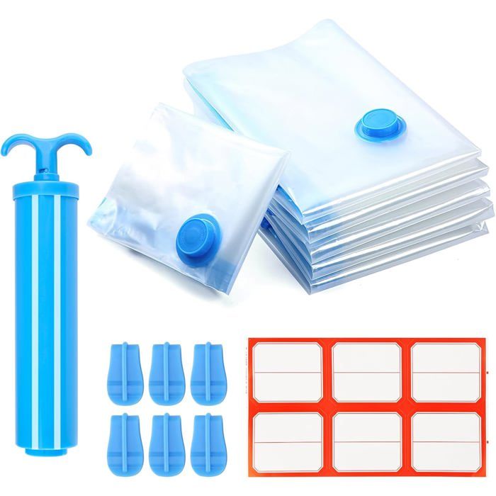 Lot de 20 Sac Rangement Sous Vide - GlobalGO - Compression Vêtements - Transparent - Plastique - Maison