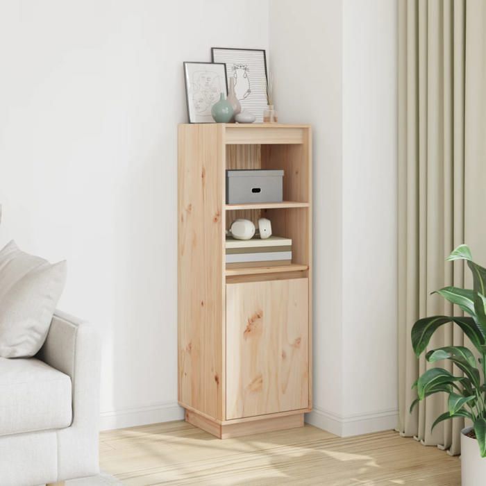 SALE 2026 Armoire/Cabinet à tiroirs Brun - Buffet haut 37x34x110cm - bois massif de pin PRO245417386