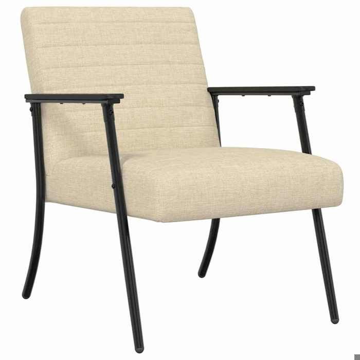 Les Soldes Fauteuil de Salon Scandinave (1 PLACE) - CLOUD - Chaise de Détente - Crème 59x75x78 cm tissu J6488