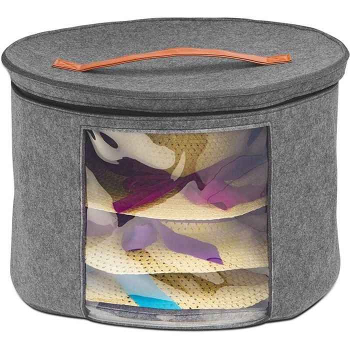Boîte de rangement chapeaux - XVX - 17 pouces - Pliable - Transparent - Pratique