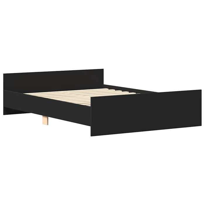 (En Promotion)Lit 2 PERSONNES 140x190cm Cadre de lit Contemporain sans matelas noir 140x190cm L913874