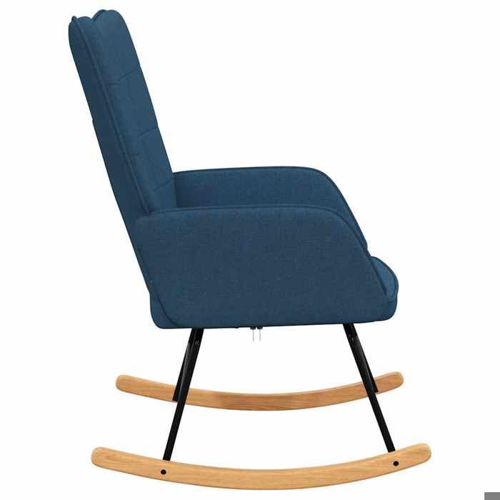 Fauteuil Allaitement - Bleu - Chaise à bascule - Rocking Chair - Bleu Tissu 61x78x98 cm F1465