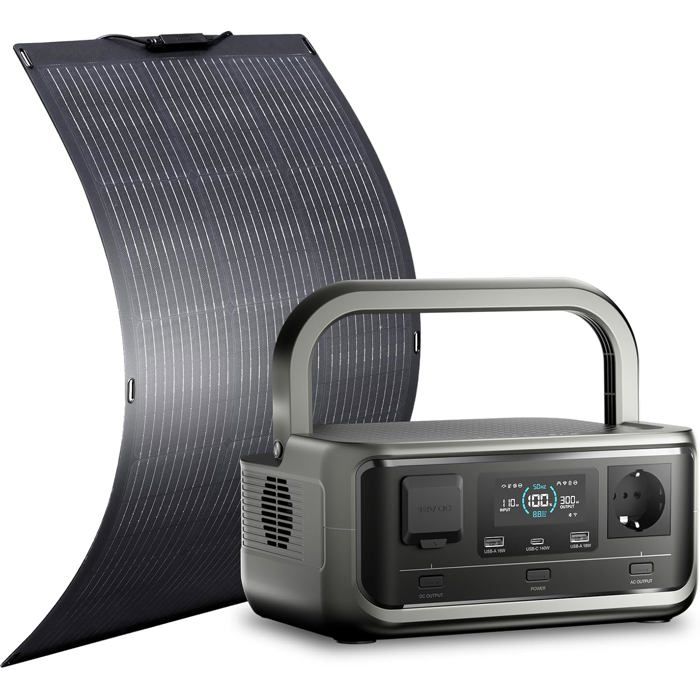 Générateur solaire - ALLPOWERS - VOLIX P300 - 300W - 256Wh LiFePO4 - Panneau solaire flexible 100W