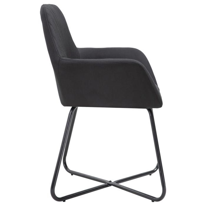 Chaises de cuisine（4 PCS) - Noir - Chaises à manger - 4 PLACES - noir tissu 61x61x84 cm F4105