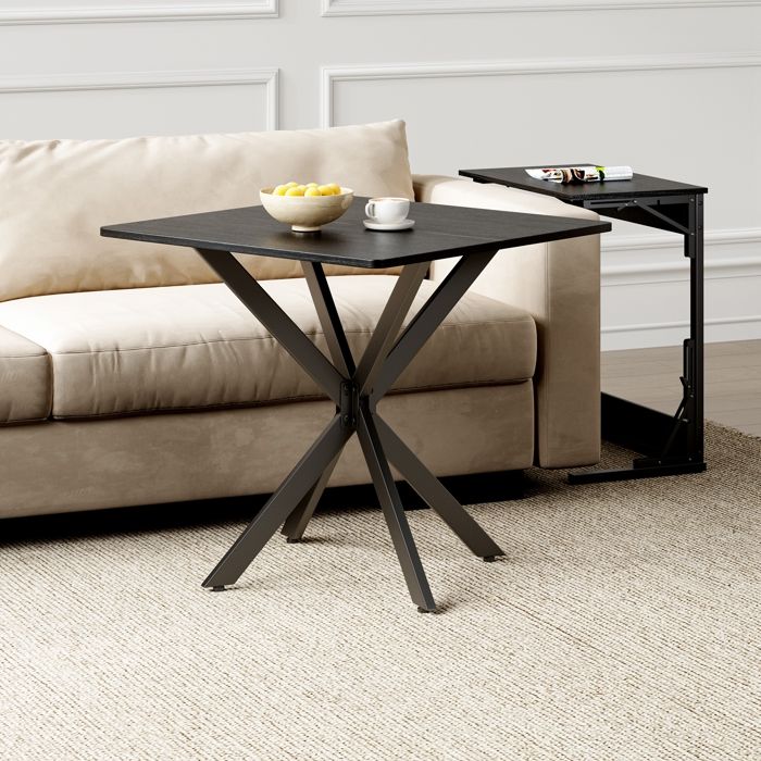 Table à Manger carrée de 80cm - Convient pour 2 Personnes la Cuisine-la Salle à Manger-Le café-Le Salon- noir