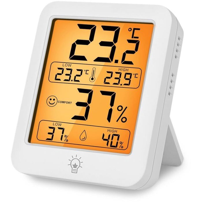 Thermomètre hygromètre intérieur - Réponse rapide 5s - Rétro-éclairage - Plage de température -10°C à +50°C