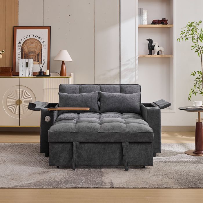 Canapé convertible - PAGE Living - 2 places 1405 cm - Dossier réglable 108°/135°/180° - Ports USB/Type-C