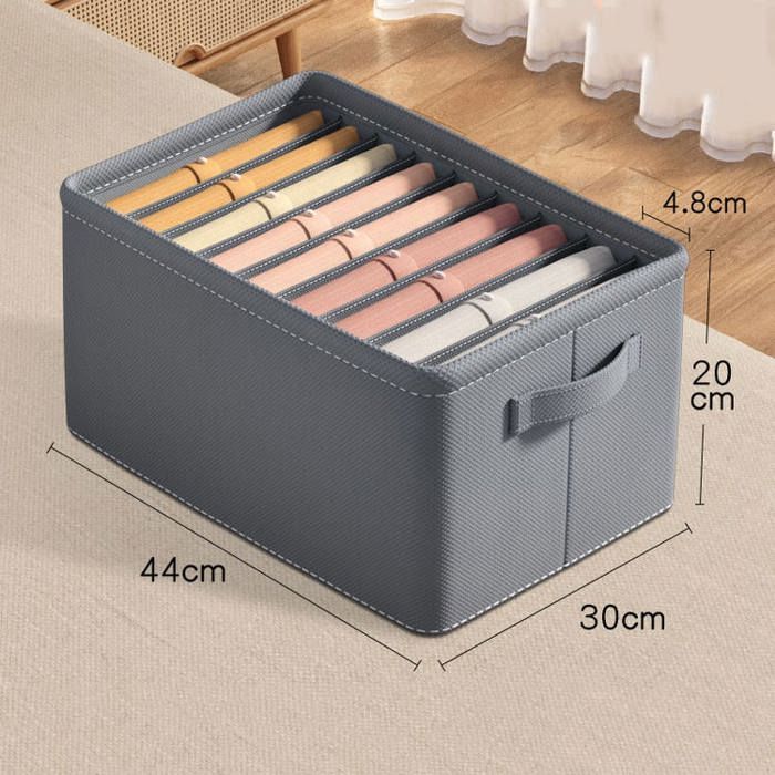 4 pièces de rangement de garde-robe de maison de vêtements de grande capacité gris 9 compartiments (44*30*20CM)