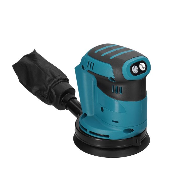 Ponceuse Polisseuse Orbitale Sans Fil 125mm - 3 Vitesses 7000-11000rpm - Moteur Balais 90W - Bois Métal Voiture