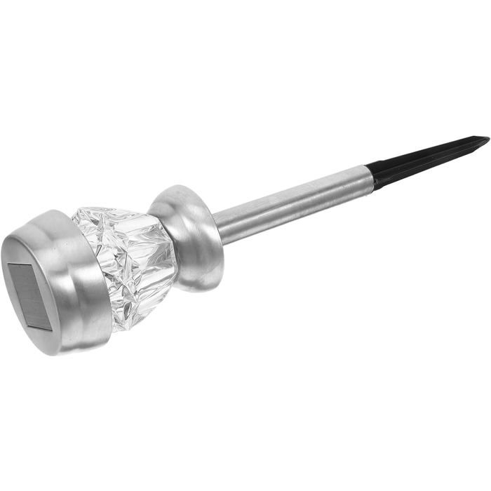 Lampe Solaire Extérieure en Acier Inoxydable Argenté Étanche pour Jardin et Balcons Éclairage Décoratif de Trottoirs