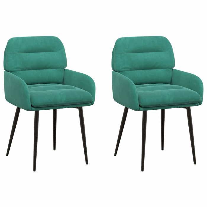 Fauteuil de cuisine ULTRAN Chaises de salle à manger 2 pc Velours Turquoise{10814}