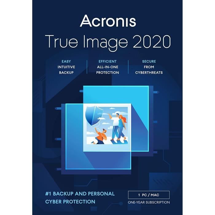 Acronis True Image Box Subscription 1 Ordinateur + 250Go Cloud Storage - 1an - THIAB2DES