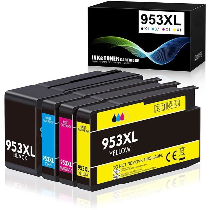 953 XL Pack de 4 Cartouches d'encre compatible pour HP 953 XL 953XL HP953  pour imprimante HP Officejet Pro - Cdiscount Informatique