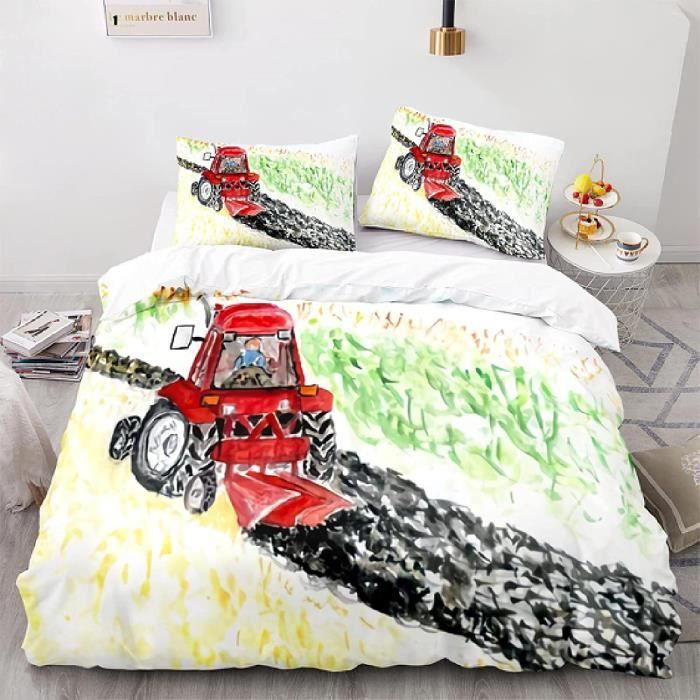 Housse de Couette Tracteur - Microfibre - Multicolore - Chambre