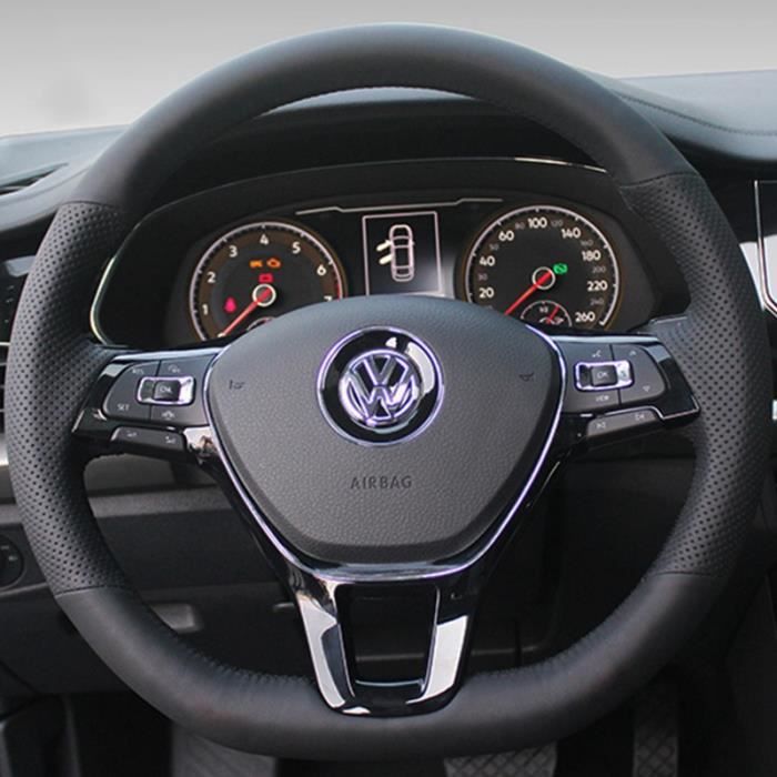 Fil de fil à 3 couleurs - Juste de Volant de Voiture en Cuir Artificiel, Accessoire pour Volkswagen VW Golf 7