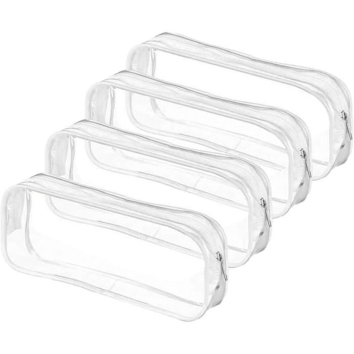Trousse Transparente à Fermeture éclair Pour Maquillage, Crayons, Papeterie - Neuf
