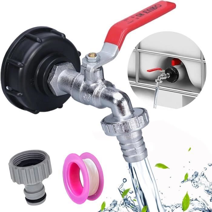 Robinet De Vidange Avec Rallonge Pour Cuve IBC 1000L - Filetage S60x6, Raccord 3/4", Idéal Récupérateur Eau De Pluie - 7