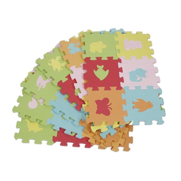 DIANWA Puzzle tapis mousse bébé, Animal, tapis de jeu pour enfant,36 pièces 16x16 cm enfant
