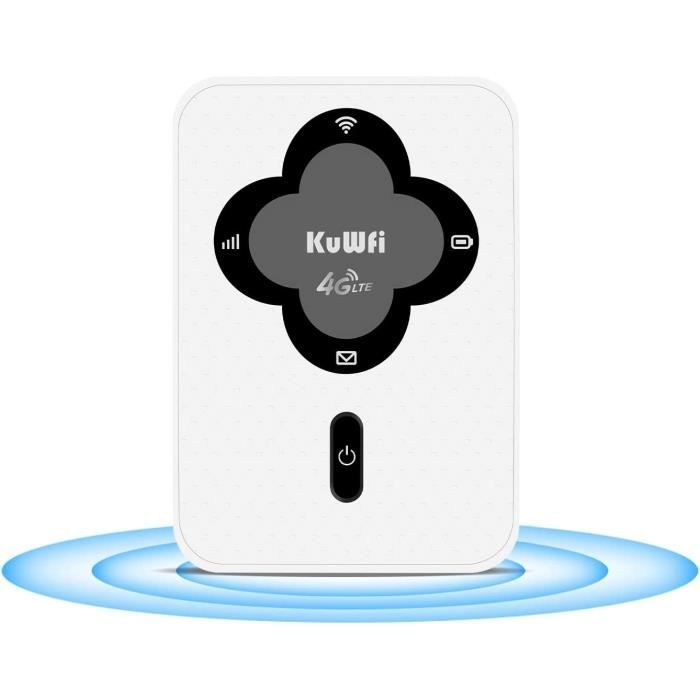 Hotspot WiFi Portable 4G LTE - 300 Mbps, Partage Jusqu'à 10 Appareils, Batterie 3000 MAh, Pour Voyage (noir)
