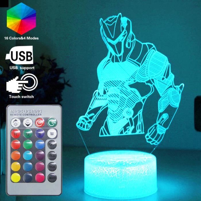 Veilleuse 3D Minecraft - Lanterne LED Rechargeable USB - 16 Couleurs, Télécommande - Décoration Chambre Gamer, Lampe De Nuit Enfant