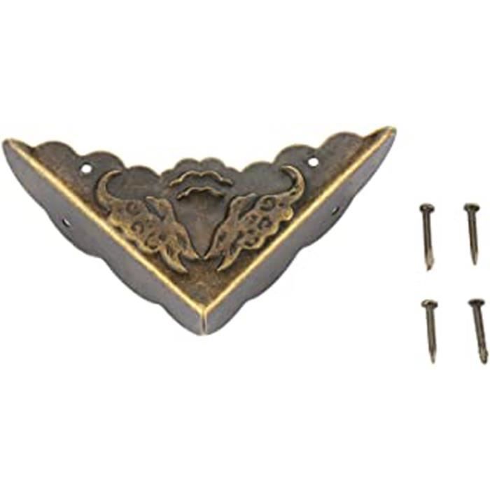 Bronze Lot de 12 Protecteur de Coin Décor Rétro Protection pour Meuble Coffret à Bijoux 