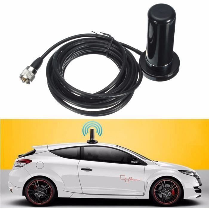 Bingfu Antenne VHF/UHF Double Bande 136-174/400-460 MHz Magnétique Voiture - PL259 + Adaptateur SMA, Pour Radio Amateur, Mobile, Marine