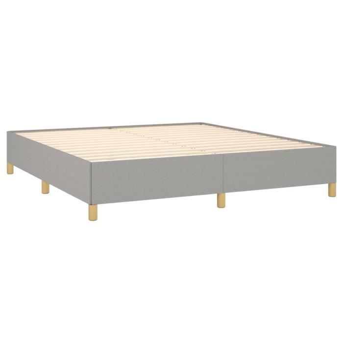 Sommier à ressorts - CHG - Gris clair - 180x200 cm - Tissu 100% polyester - Montage facile Sommier à ressorts - CHG - Gris clair - 180x200 cm - Tissu 100% polyester - Montage facile