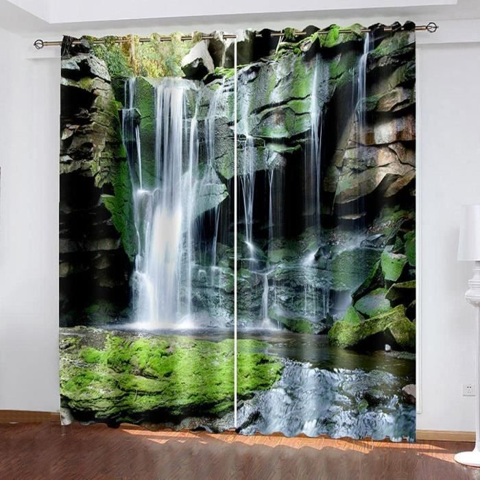 Autocollant Porte 3D Cascade Roche – 88x200 Cm, PVC Imperméable, Amovible – Décoration Salon, Chambre, Cuisine - 9